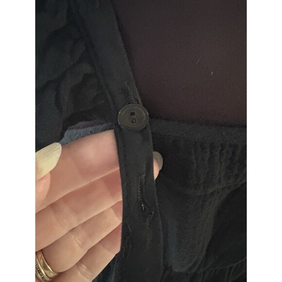 Magaschoni Maxi Dress Size S Black Babydoll Gauze Flutter Whimsigoth Witchy - Picture 7 of 16